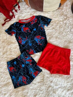 Marvel Spider Web Pajama Set - Red & Blue